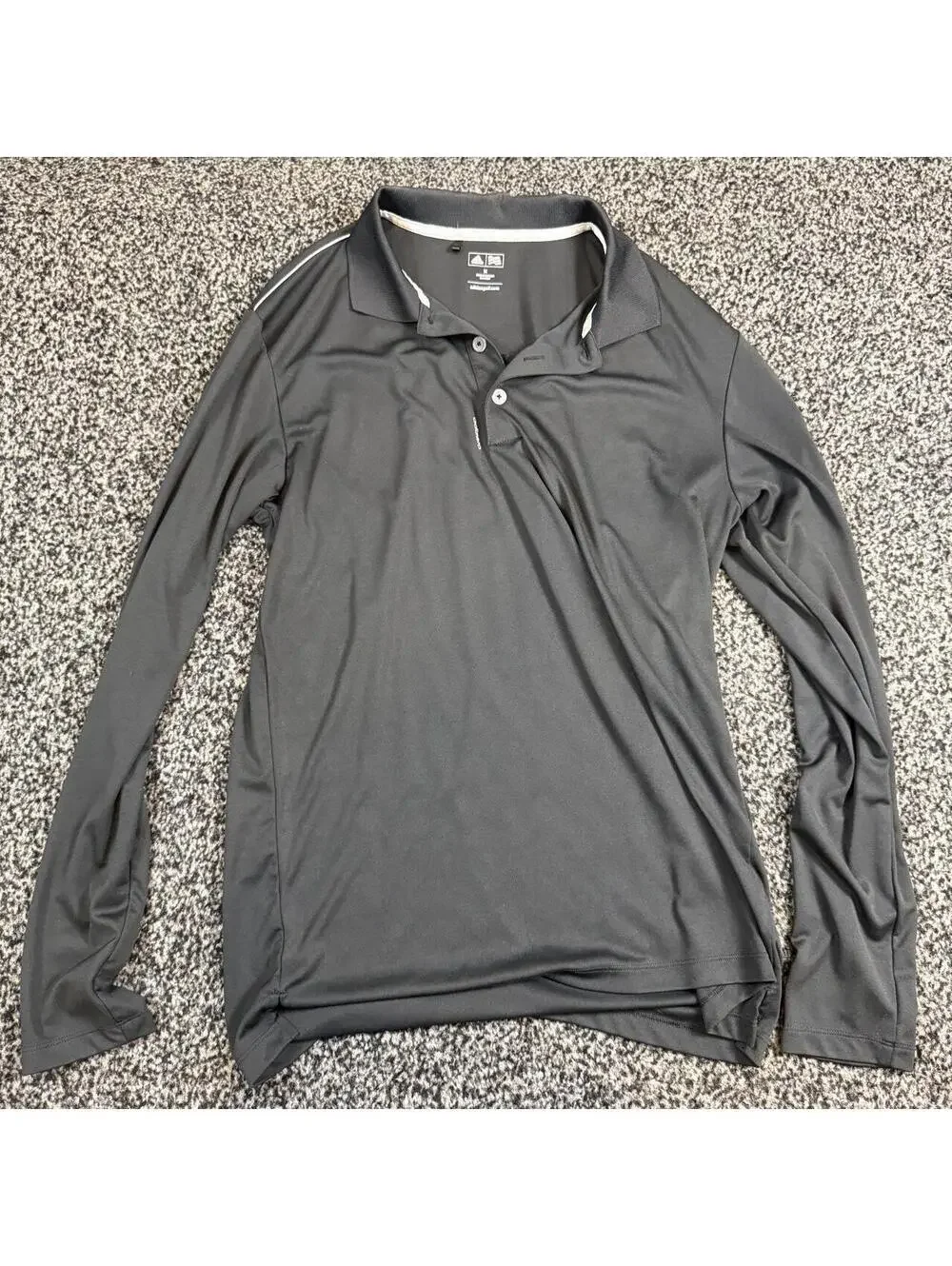 Adidas Golf Long Sleeve Polo Shirt Mens Medium Gray Performance Golf